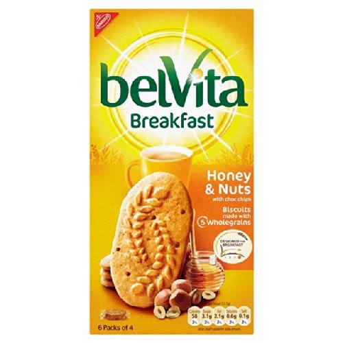 Belvita miel y nuez desayuno Galletas 6 x 50g