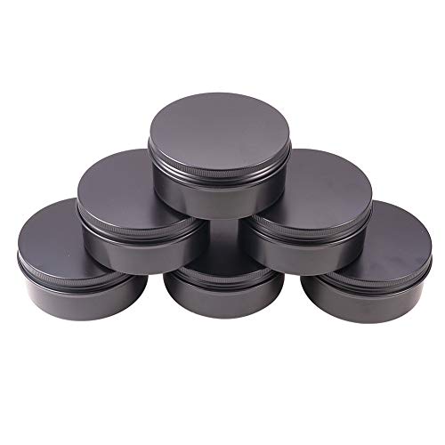 BENECREAT 10 Pack 150ml Lata de Aluminio Redondo Contenedor de Cosmético con Tapa de Rosca - Ideal para Almacenar Pequeñas Cosas(Negro)