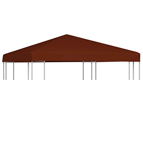 Benkeg Toldo De Cenador 3x3 m Terracota 310 G/M² Impermeable, Toldo De Repuesto Techo del Cenador, Toldo De Jardín Toldo De Exterior