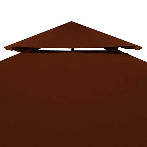 Benkeg Toldo De Cenador 4X3 M 2 Niveles Terracota 310 G/M² Impermeable, Toldo De Repuesto Techo del Cenador, Toldo De Jardín Toldo De Exterior Cenador para Patio