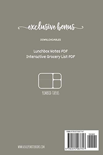 BENTO LUNCH BOX - Weekly meal planner for school and summer camp lunches | Lunch journal designed for YUMBOX TAPAS BENTO BOX: DOWNLOADABLE BONUS ... meal planner for BENTO BOX COLLECTION)