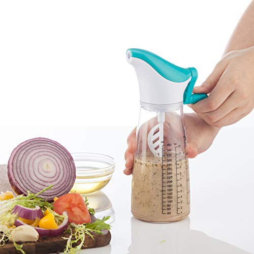 BERELA HOME Samba Mezclador de Vinagretas para Ensalada, Mezclador Aliños, Salsas y Aceite de 360ml Dressing Shaker para Aderezo de Ensaladas y Condimentos.