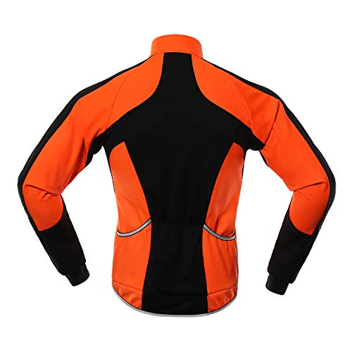 BERGRISAR BG011 - Chaqueta de ciclismo para hombre (forro polar, resistente al agua) -  Naranja -  Small