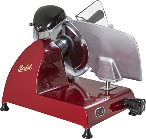 Berkel Red Line 250 - Cortadora profesional con cuchilla de 250 mm de diámetro, color rojo, con lijadora integrada + 34x21Barril tabla de madera