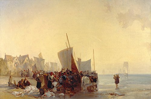 Berkin Arts Richard Parkes Bonington Giclee Papel de Arte impresión Obras de Arte Pinturas Reproducción de Carteles(Pescadería)