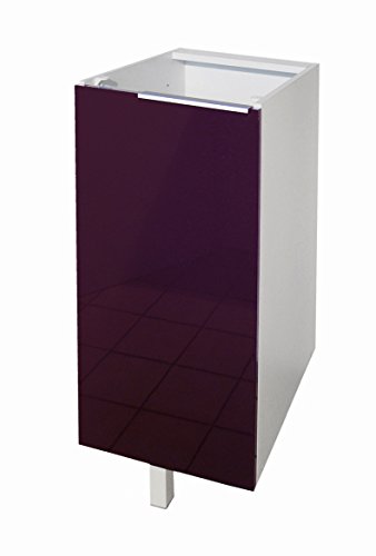 Berlenus CP3BA - Mueble bajo de Cocina con 1 Puerta (30 cm), Color Berenjena Brillante