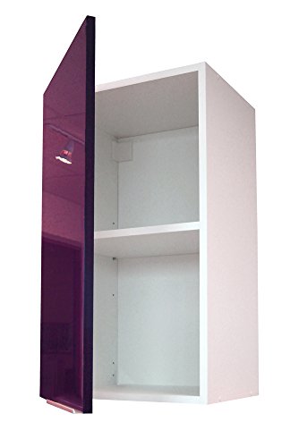 Berlenus CP3HA - Mueble Alto de Cocina (30 cm, con 1 Puerta), Color Berenjena Brillante