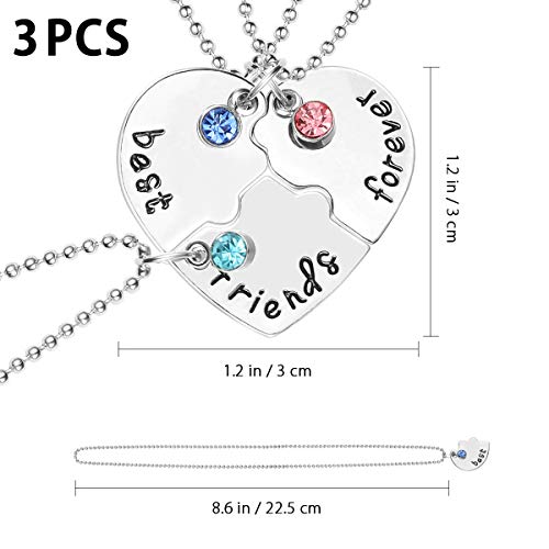 Best Friends Forever collar bestoyard Rhinestone corazón colgante grabado Puzzle amistad collares Set (plata)