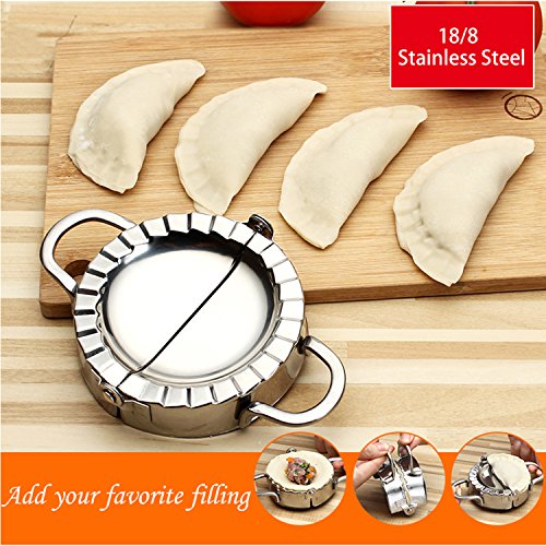 Best Utensils - Molde de acero inoxidable molde para hacer raviolis y empanadillas pierogi, envoltorio para repostería, accesorios cortadores de cocina., acero inoxidable, Plateado, M-10CM