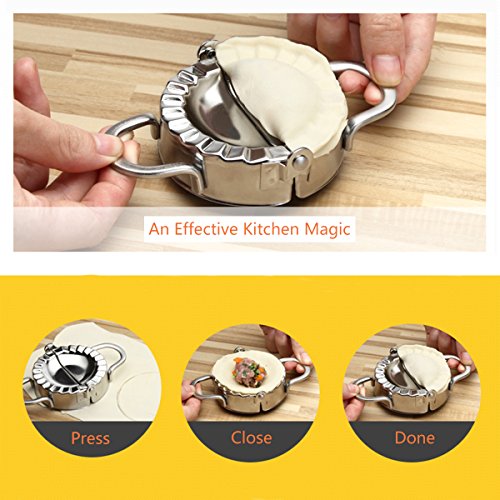 Best Utensils - Molde de acero inoxidable molde para hacer raviolis y empanadillas pierogi, envoltorio para repostería, accesorios cortadores de cocina., acero inoxidable, Plateado, M-10CM