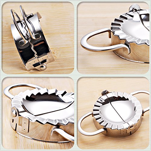 Best Utensils - Molde de acero inoxidable molde para hacer raviolis y empanadillas pierogi, envoltorio para repostería, accesorios cortadores de cocina., acero inoxidable, Plateado, M-10CM