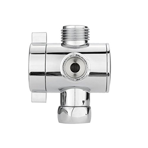 BESTOMZ Válvula de desvío de la cabeza de ducha T-adapter G1 / 2 de tres vías para ducha manual (Chrome)