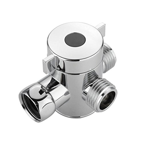 BESTOMZ Válvula de desvío de la cabeza de ducha T-adapter G1 / 2 de tres vías para ducha manual (Chrome)