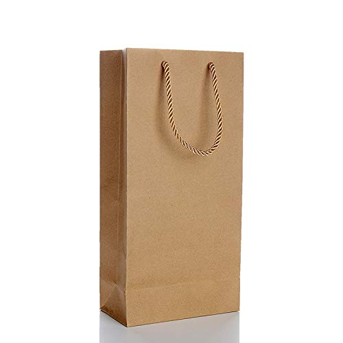 BestTas Set de Bolsa de Regalo para Botella de Vino Y Champán, Bolsas de Regalo de Vino con Asas (Paquete de 10) - Dibujos en Nylon, 2 Tamaños (Doble uno)