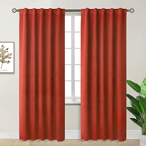 BGment Cortinas Opacas para el Dormitorio Cortina con Aislamiento Térmico para Salon, 117 x 228 cm (An x Al), 2 Paneles, Naranja