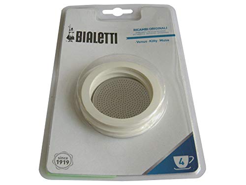 Bialetti 0800401 Junta para cafetera Italiana Goma Blanco/Acero Inoxidable 19 x 11,5 x 0,2 cm