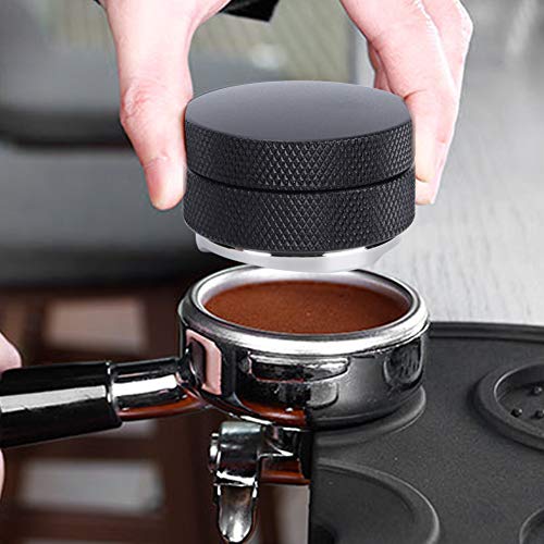 Bicaquu Herramienta de café Duradera con Altura Ajustable, Conveniente Distribuidor de café, Restaurante para Bar(58mm[Trilobite Bottom] Black)