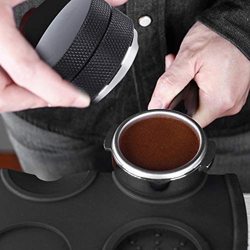 Bicaquu Herramienta de café Duradera con Altura Ajustable, Conveniente Distribuidor de café, Restaurante para Bar(58mm[Trilobite Bottom] Black)