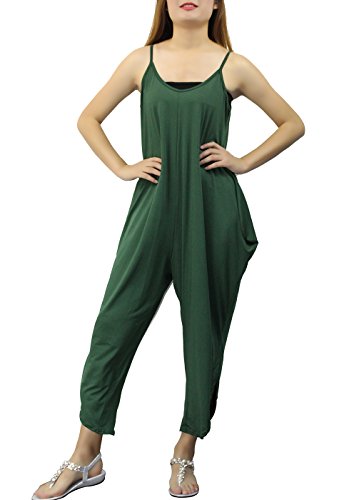 BienBien Monos y Vestidos de Mujer Fiesta Largos Verano Jumpsuits Cuello En V de Tirantes Bodysuit Cuello Halter Holgados Harem Pantalones