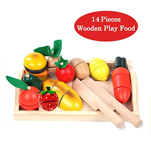 BigNoseDeer De Madera para Cortar Verduras Comida Comida Comida Cocina 13 pcs Set de Aprendizaje