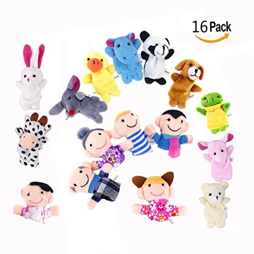 Binnan 16 Pcs Juguete Marionetas de Mano Animales Marionetas de Dedos para Niños Bebé