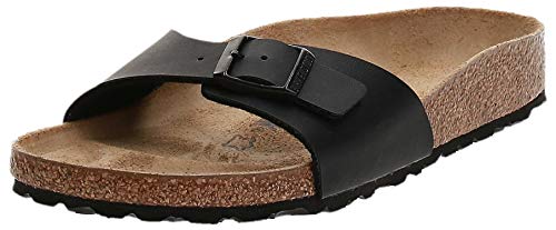 Birkenstock MADRID Birko-Flor Mules Mujer, Negro (Schwarz), 39 EU (Estrecho)