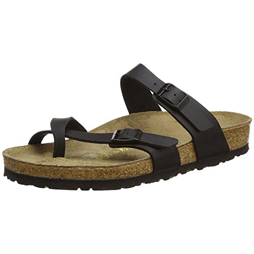 Birkenstock Mayari Birko-Flor, Sandalias de Dedo Mujer, Negro (Schwarz), 37 (normal)