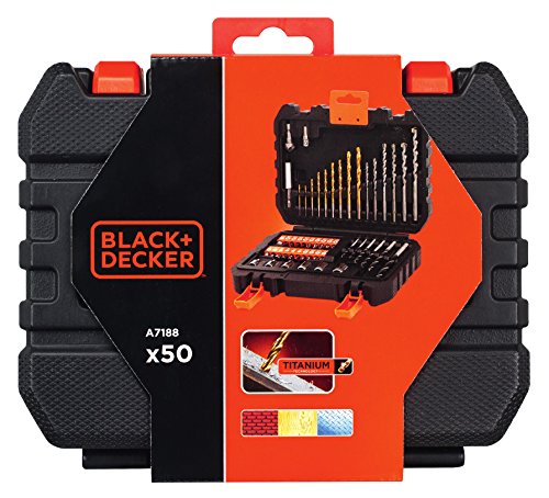 BLACK+DECKER A7188 - Set de 50 piezas con brocas y puntas para atornillar y taladrar