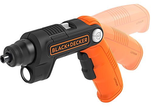 BLACK+DECKER BDCSFL20C-QW Atornillador con Batería de Litio, 5 NM, 180 RPM con linterna LED 35 lúmenes, incluye 2 puntas y cargador, 3.6 V