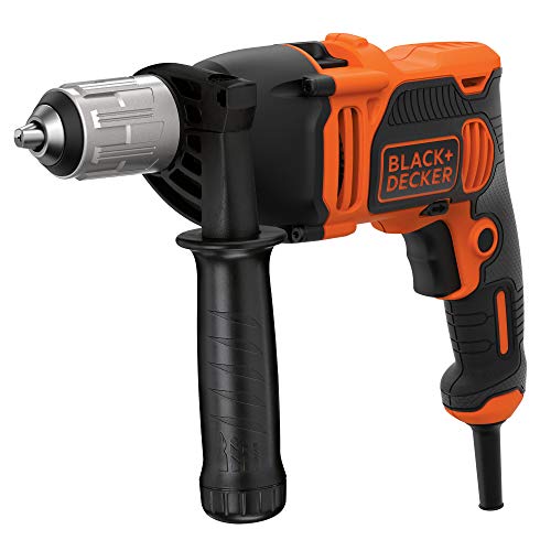 BLACK+DECKER BEH850K-QS - Taladro Percutor con Cable 850W, Portabrocas 13Mm, incluye 6 brocas y maletín