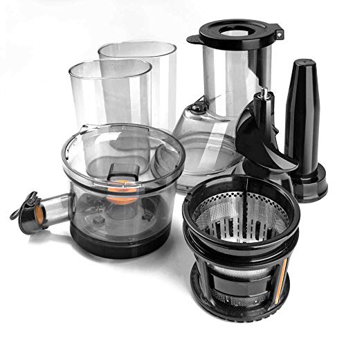 Black+Decker BXJE200E Licuadora de extracción lenta, 200 W, Acero Inoxidable, Inox + Gris