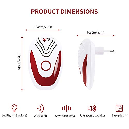 BLCPRO Repelente Ultrasónico de Plagas 2020 Repelente Ultrasónico Mosquitos para Conversión Automática de Frecuencia para Ratas y Ratones, Cucarachas, Insectos, Hormigas, Pulgas, Moscas, Avispas