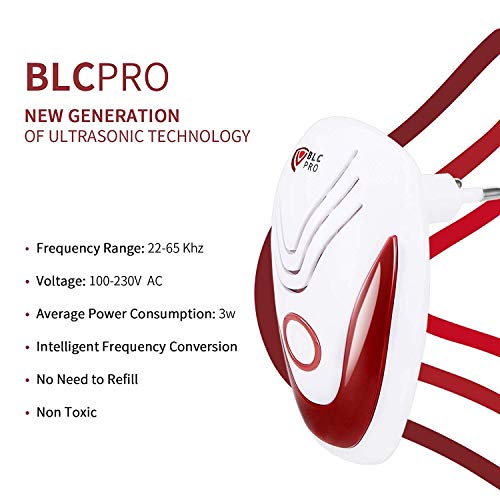 BLCPRO Repelente Ultrasónico de Plagas 2020 Repelente Ultrasónico Mosquitos para Conversión Automática de Frecuencia para Ratas y Ratones, Cucarachas, Insectos, Hormigas, Pulgas, Moscas, Avispas