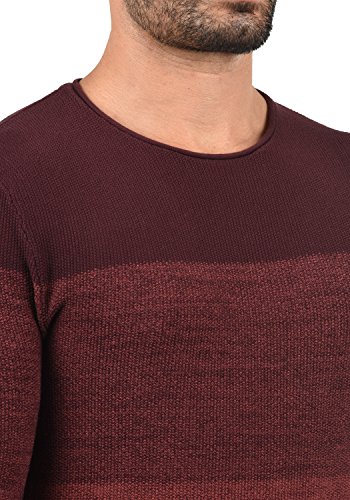 BLEND Benno Jersey De Punto Suéter para Hombre con Cuello Redondo de 100% Algodón, tamaño:XXL, Color:Wine Red (73812)