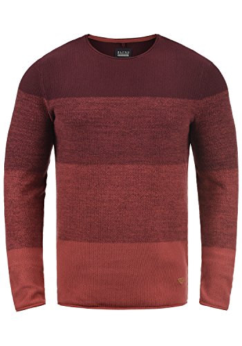 BLEND Benno Jersey De Punto Suéter para Hombre con Cuello Redondo de 100% Algodón, tamaño:XXL, Color:Wine Red (73812)