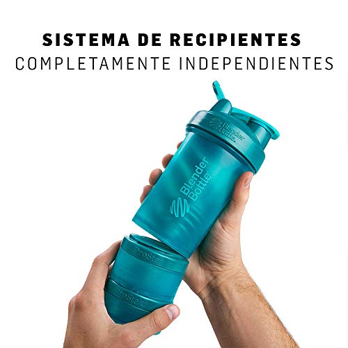 BlenderBottle ProStak Full Color Botella de Agua y Accesorios, Unisex Adulto, Gris guijarro, 650 ml