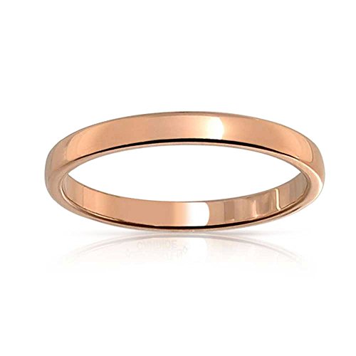 Bling Jewelry Delgada cúpula Minimalista Parejas Titanium Alianza Banda de Boda Pulido Rosa Oro Plateado Anillo para los Hombres para Las Mujeres Comodidad Ajuste 2MM