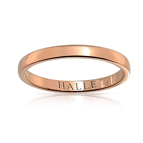 Bling Jewelry Delgada cúpula Minimalista Parejas Titanium Alianza Banda de Boda Pulido Rosa Oro Plateado Anillo para los Hombres para Las Mujeres Comodidad Ajuste 2MM