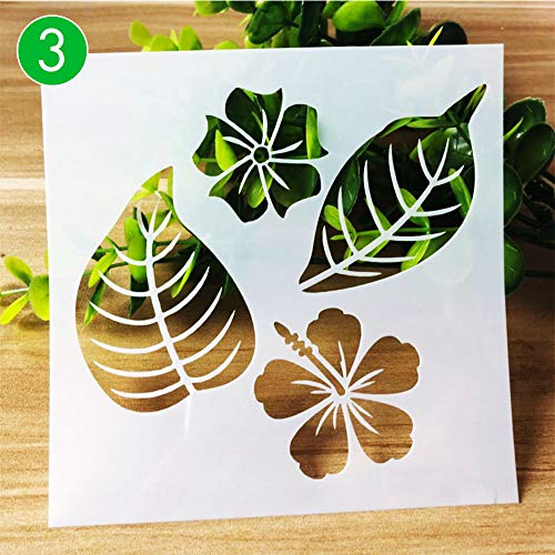 BLUGUL Plantillas de Dibujo, para Scrapbooking, Manualidades, DIY, Album de Fotos, Cuaderno, Diario, Luna Flor Planta Pájaro, Naturaleza A 9pcs