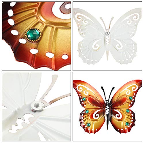 Blulu 6 Mariposas de Metal de Escultura Mariposas de Metal de Arte de Pared 3 Tamaños de Mariposa Inspiradora para Colgar en Pared para Decoración de Hogar en Interiores y Exteriores, 6 Colores