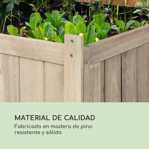 blumfeldt Altiplano Terrado - Macetero Elevado, 120 x 121 x 54 cm, Altura 90cm, Superficie de Cultivo para terraza o jardín, Fieltro Protector, Madera de Pino