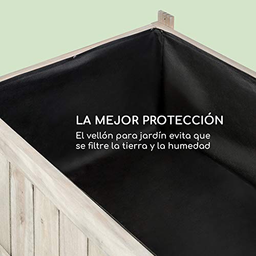 blumfeldt Altiplano Terrado - Macetero Elevado, 120 x 121 x 54 cm, Altura 90cm, Superficie de Cultivo para terraza o jardín, Fieltro Protector, Madera de Pino