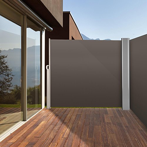 blumfeldt Bari Doppio 616 Toldo Lateral Doble 6x1,6m Aluminio Antracita (Pantalla Anti Viento, Protector Sol sombrilla, protección Visual, marquesina Protectora, Separador jardín terraza)