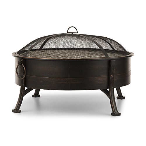 Blumfeldt Catania - Brasero 2 en 1, Parrilla de jardín, Barbacoa, Diámetro 80 cm, Aspecto Antiguo, Rejilla Acero 70 cm, Pintura Resistente Calor, para carbón o leña, Negro