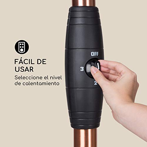 Blumfeldt Heatspot Calefactor de terraza - Calefactor infrarrojo, 900/1200/2100 W de Potencia, Tecnología IR ComfortHeat, Fuende de Calor infrarroja de Carbono, Cabezal Giratorio, IP54, Cobre