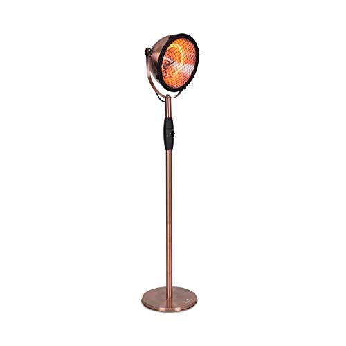 Blumfeldt Heatspot Calefactor de terraza - Calefactor infrarrojo, 900/1200/2100 W de Potencia, Tecnología IR ComfortHeat, Fuende de Calor infrarroja de Carbono, Cabezal Giratorio, IP54, Cobre