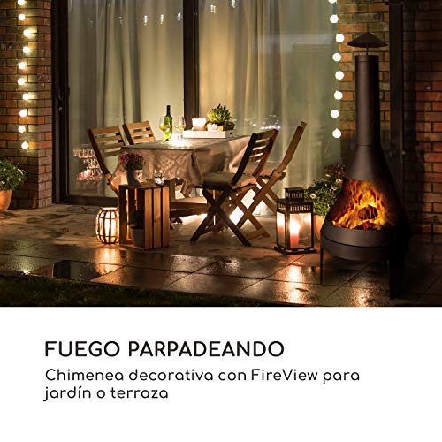 blumfeldt Hidalgo Chimenea de jardín - Estufa, 2 en 1: Cuenco de Fuego y Parrilla, Cuenco de Fuego: Ø 55 cm, póquer, Caja de Cenizas y Pala, FireView, incluida la Parrilla: Ø 42 cm, Negro