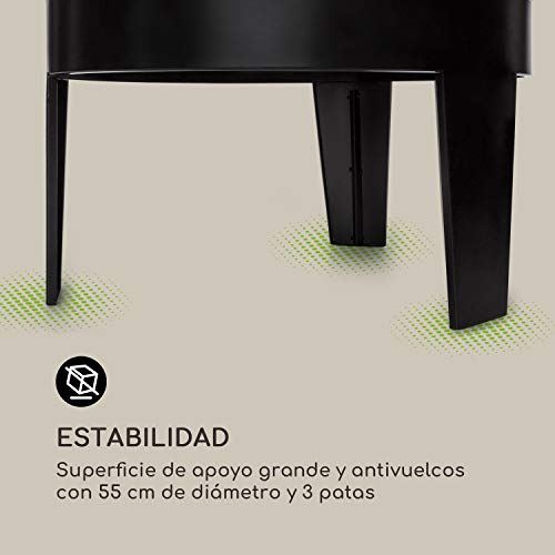 blumfeldt Hidalgo Chimenea de jardín - Estufa, 2 en 1: Cuenco de Fuego y Parrilla, Cuenco de Fuego: Ø 55 cm, póquer, Caja de Cenizas y Pala, FireView, incluida la Parrilla: Ø 42 cm, Negro