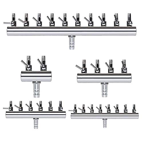 Bmaomeng Distribuidor Bomba de Aire Peces de Acuario Tanque Divisor Distribuidor Bomba Válvulas 2/4/6/8/10 Formas de Acero Inoxidable válvula de Control Acuario Agua Control