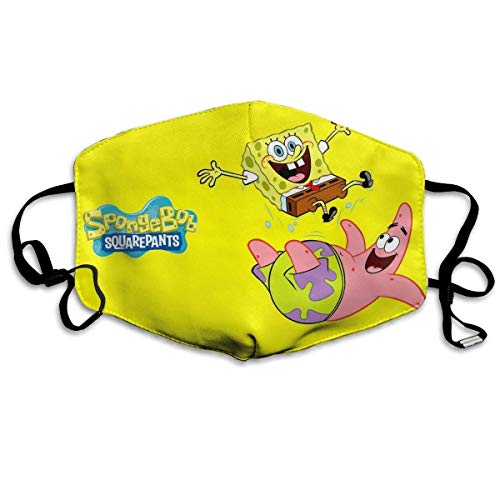 Bob Esponja Pantalones Cuadrados Facial Decorations Antihumo Bufanda De Cara Orejeras Ajustables Pasamontañas Lavables Orejeras Ajustables para Adultos Niños